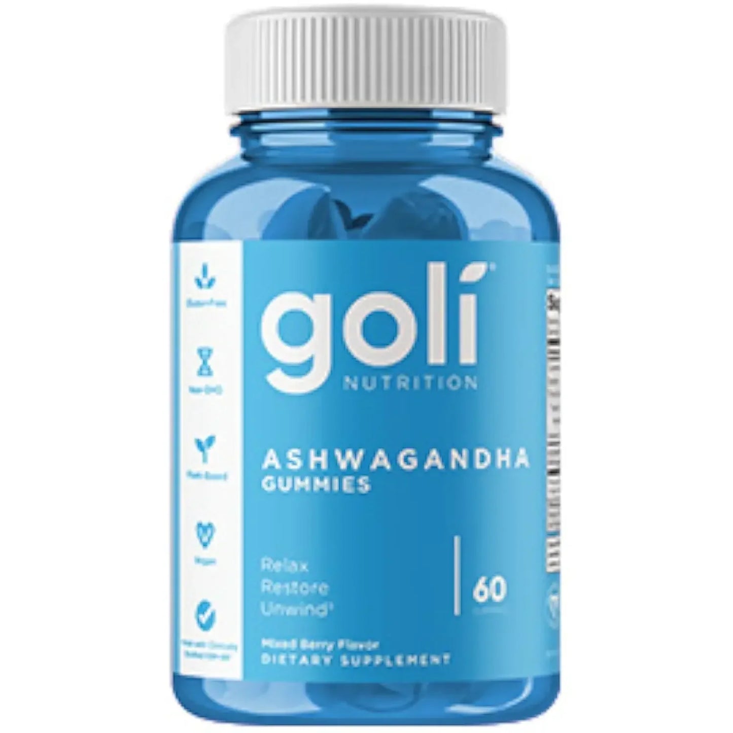 Ashwagandha Vitamin D - Premium Root Extract - Vegan, Non-GMO - Mixed Berry Flavor