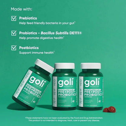 Pre+Post+Probiotics Gummies - Promote Gut Health, Improve Digestive Function, and Enhance Nutrient Absorption