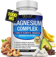 Magnesium Complex 90 Capsules - Bone, Muscle & Heart Health Supplement, Sleep Support,Muscle Relaxation,Stress & Anxiety Relief
