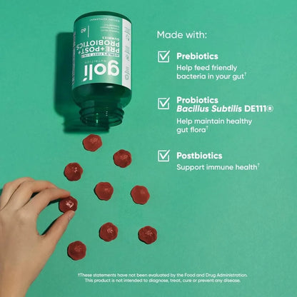 Pre+Post+Probiotics Gummies - Promote Gut Health, Improve Digestive Function, and Enhance Nutrient Absorption