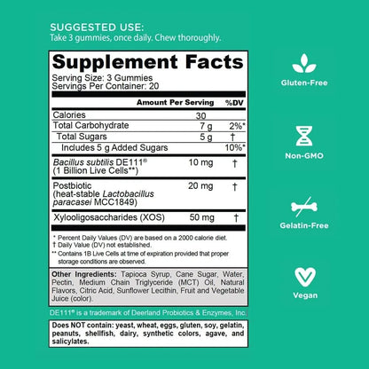 Pre+Post+Probiotics Gummies - Promote Gut Health, Improve Digestive Function, and Enhance Nutrient Absorption